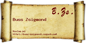 Buss Zsigmond névjegykártya